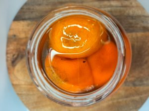 Tarro de glyko de mandarina conserva de fruta de temporada